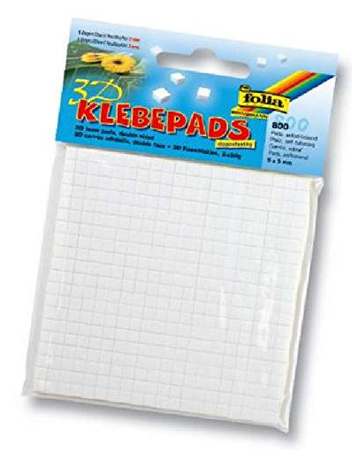 Folia Klebepads – weiss – 5 × 5 mm – 800 Stück – permanent