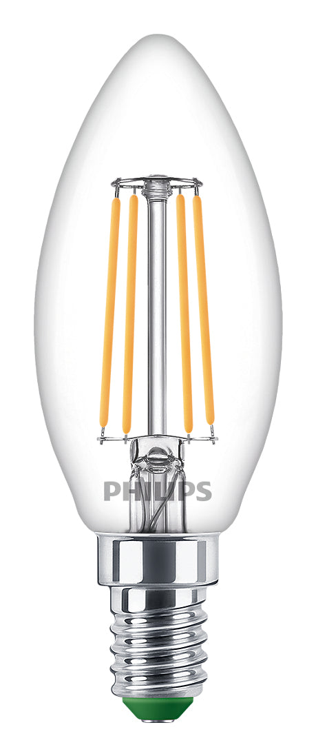 Philips LED-Leuchtmittel E14 B35 (Kerze) – Warmweiss 2700 K, 485 lm, 2,3 W – Klar/Glas – 1 Stk.