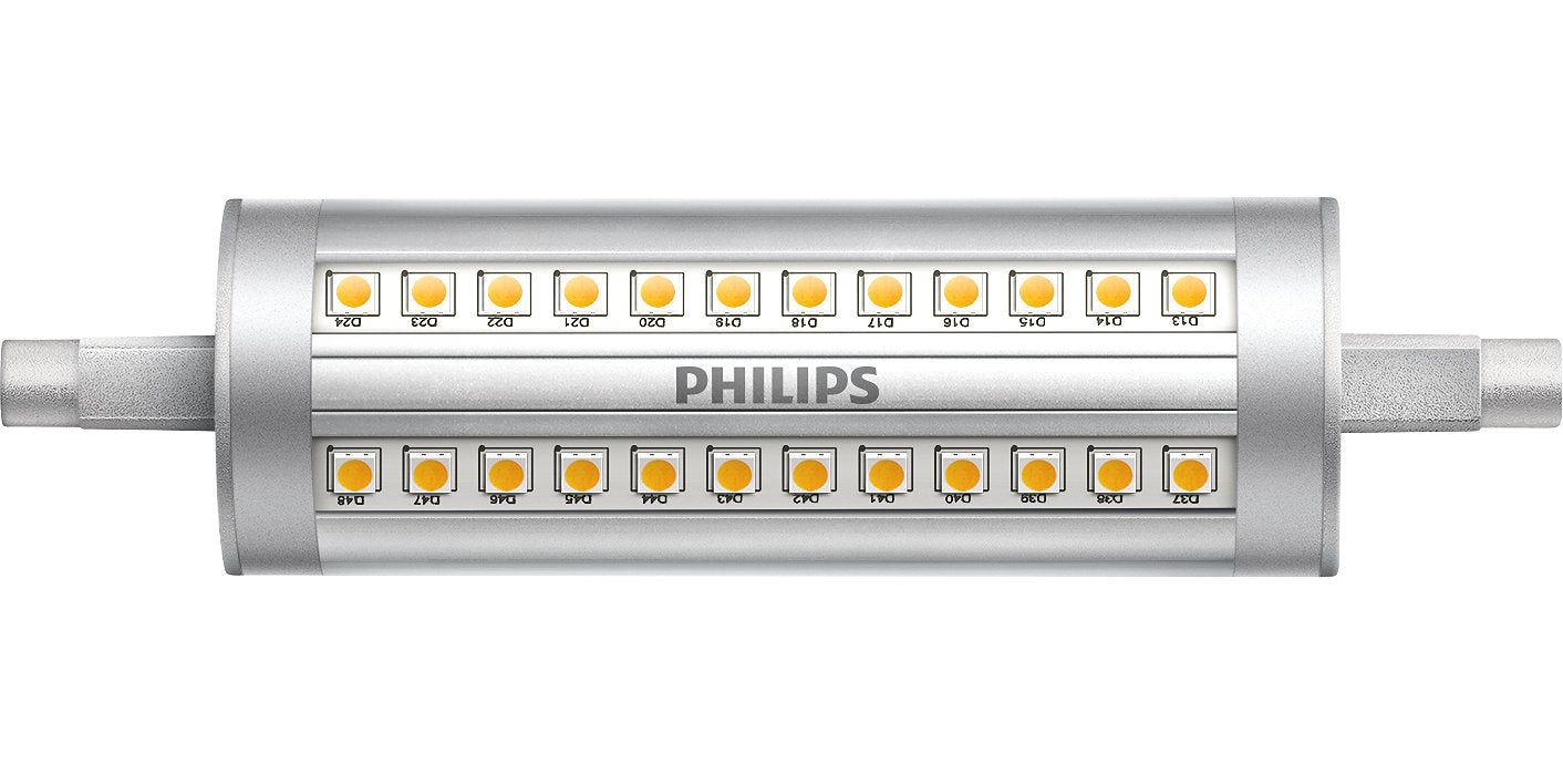 Philips Leuchtmittel R7s Stabform 118 mm – 2000 lm, 14 W, Neutralweiss 4000 K, dimmbar – 1 Stk., Grau – CorePro