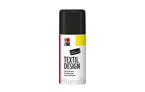 Marabu Farbspray Textil – Schwarz, matt, wetterfest – 150 ml – für Textilien