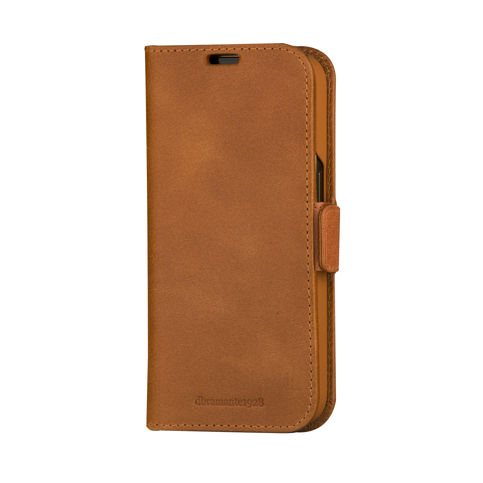 dbramante1928 Folio – für Apple iPhone 15, mit Ständer, 3 Kartenfächer, Leder, Braun