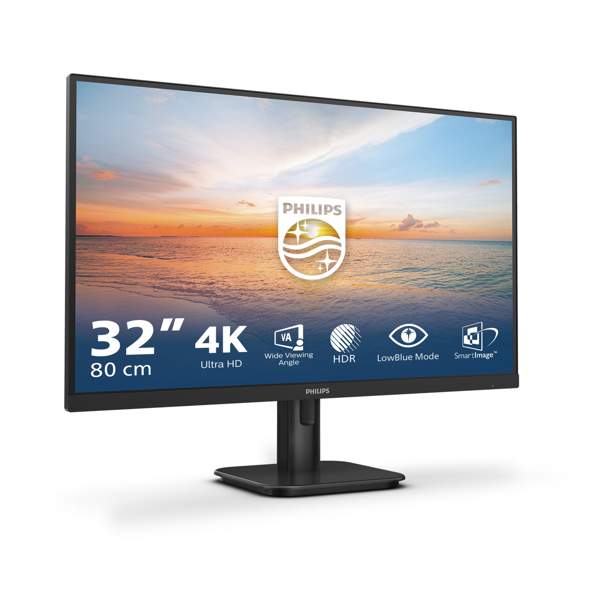 Philips 32E1N1800LA/00 – Monitor, 32" 3840 × 2160 (UHD 4K), VA, 60 Hz, 300 cd/m², VESA 100 × 100, Schwarz