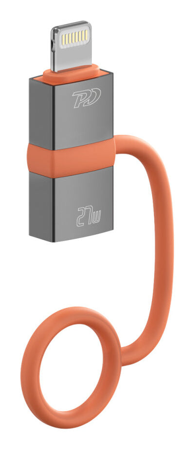 4smarts 541522 Adapter Lightning zu USB-C – 0,48 Gbit/s, Thunderbolt 3 kompatibel, 2er Set, Grau, Orange