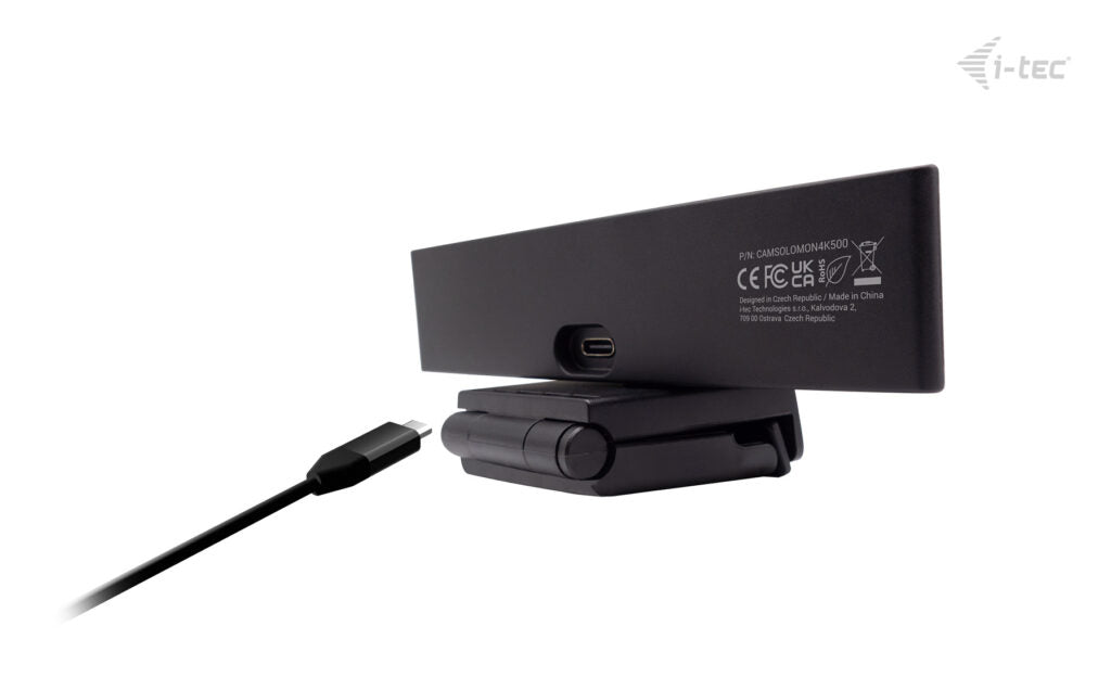 i-tec Solomon 500 Webcam – 4K Ultra HD, 60 fps, Autofokus, USB-C – Schwarz