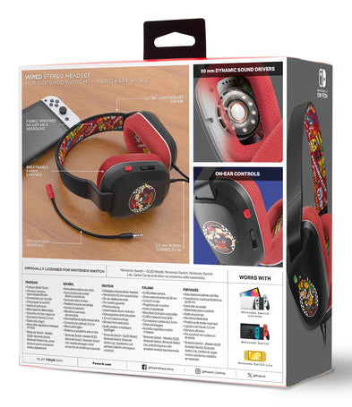 PowerA NSHS0398 Gaming-Headset – Over-Ear, Stereo, Kabelgebunden, 3,5 mm Klinke, für Nintendo Switch, Schwarz/Rot
