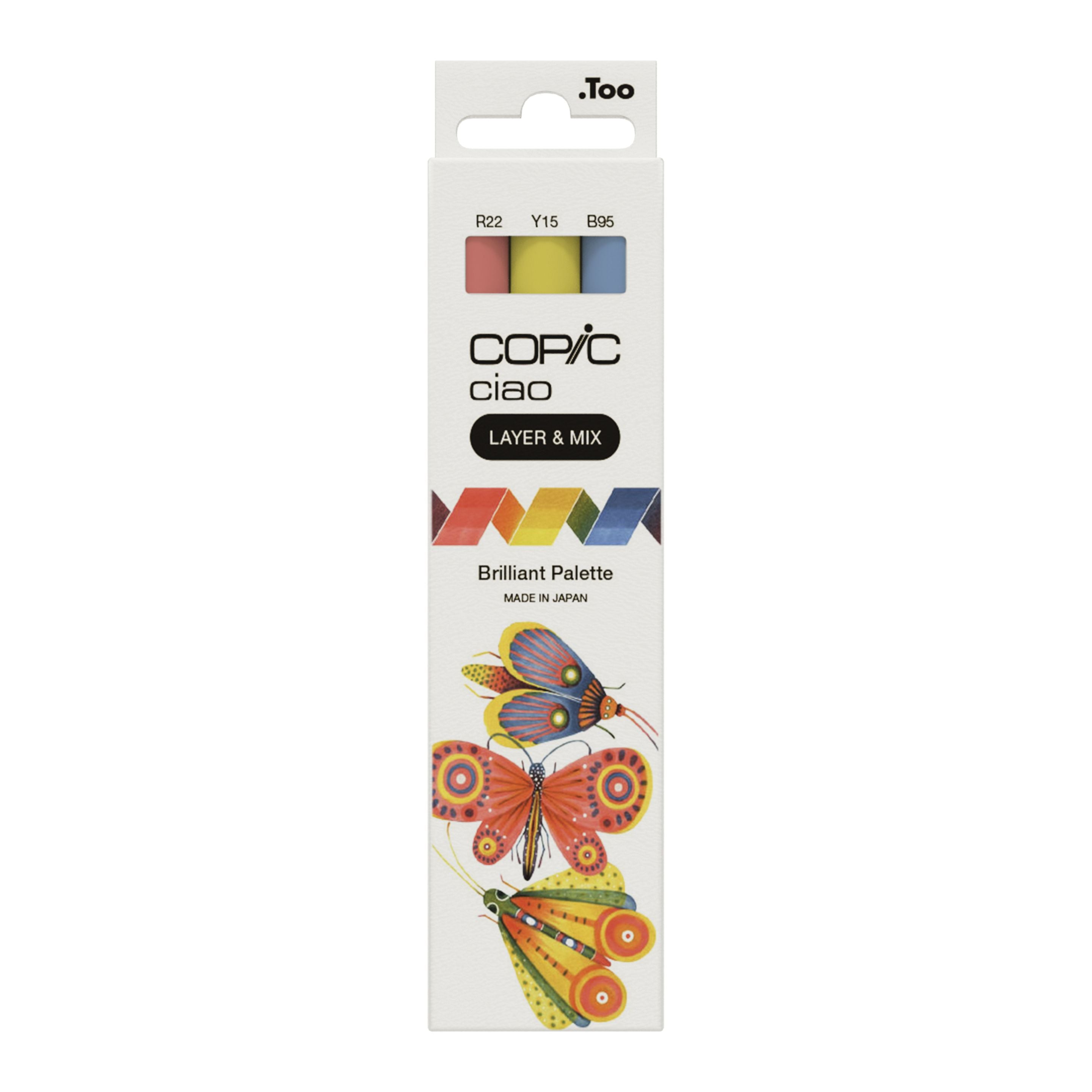 Copic Ciao Brush Pens, Doppelspitze, Brilliant Palette – Kombi (Pinsel + Meissel), alkoholbasiert, 3er Set
