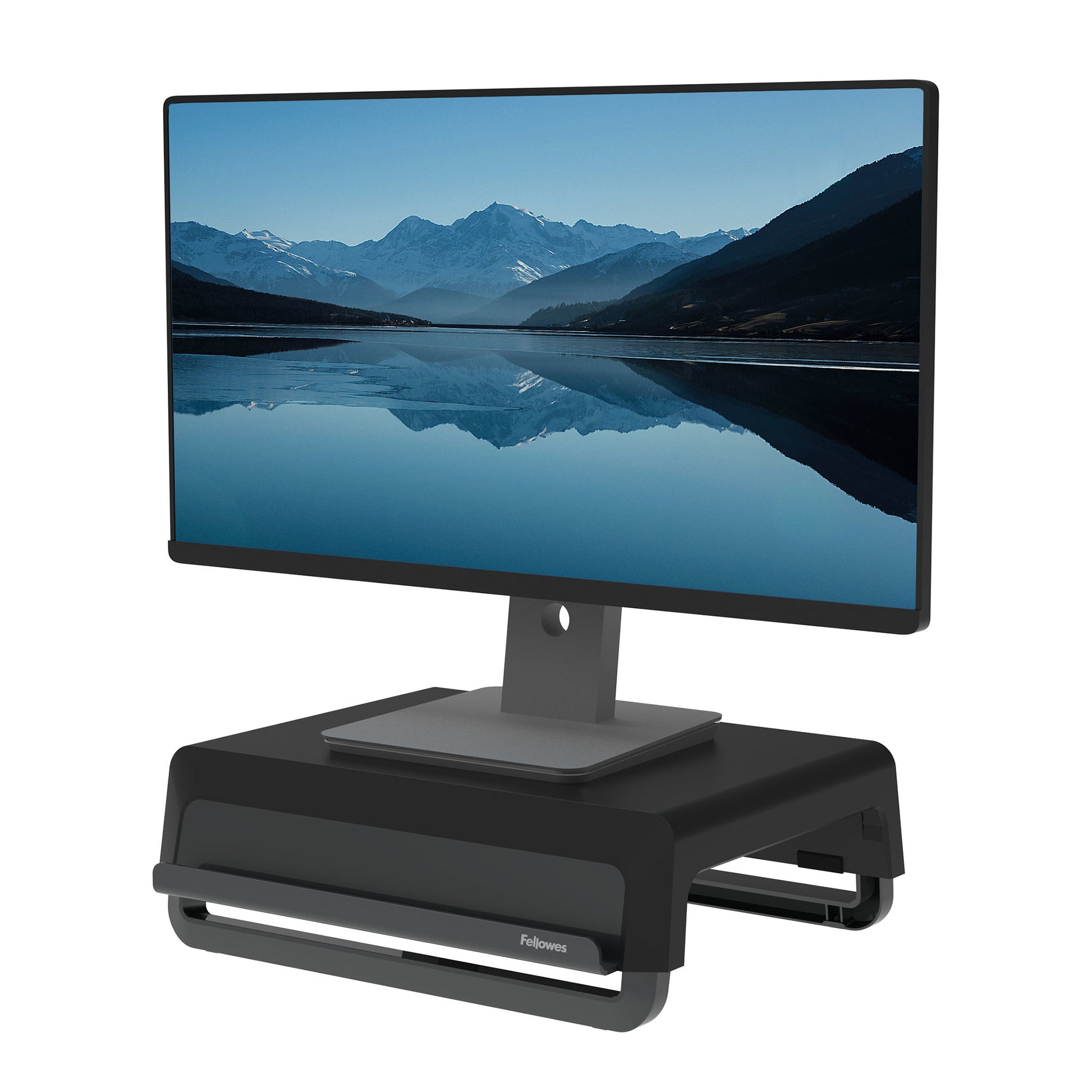 Fellowes Breyta 100016560 – Monitorhalterung, Standfuss, bis 27", 15 kg, höhenverstellbar, schwarz