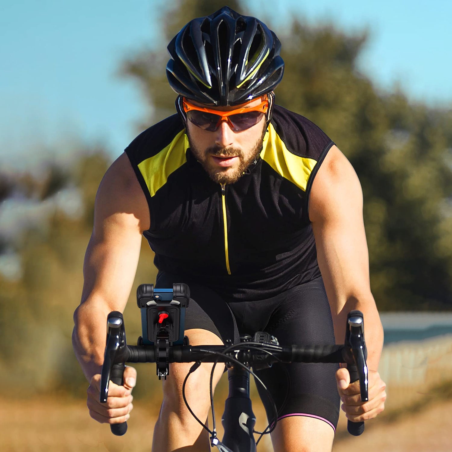 UGREEN – Fahrradhalterung, Saugnapf, 360° drehbar – für 4,6–6,8" – Schwarz, ABS/Aluminium/Silikon