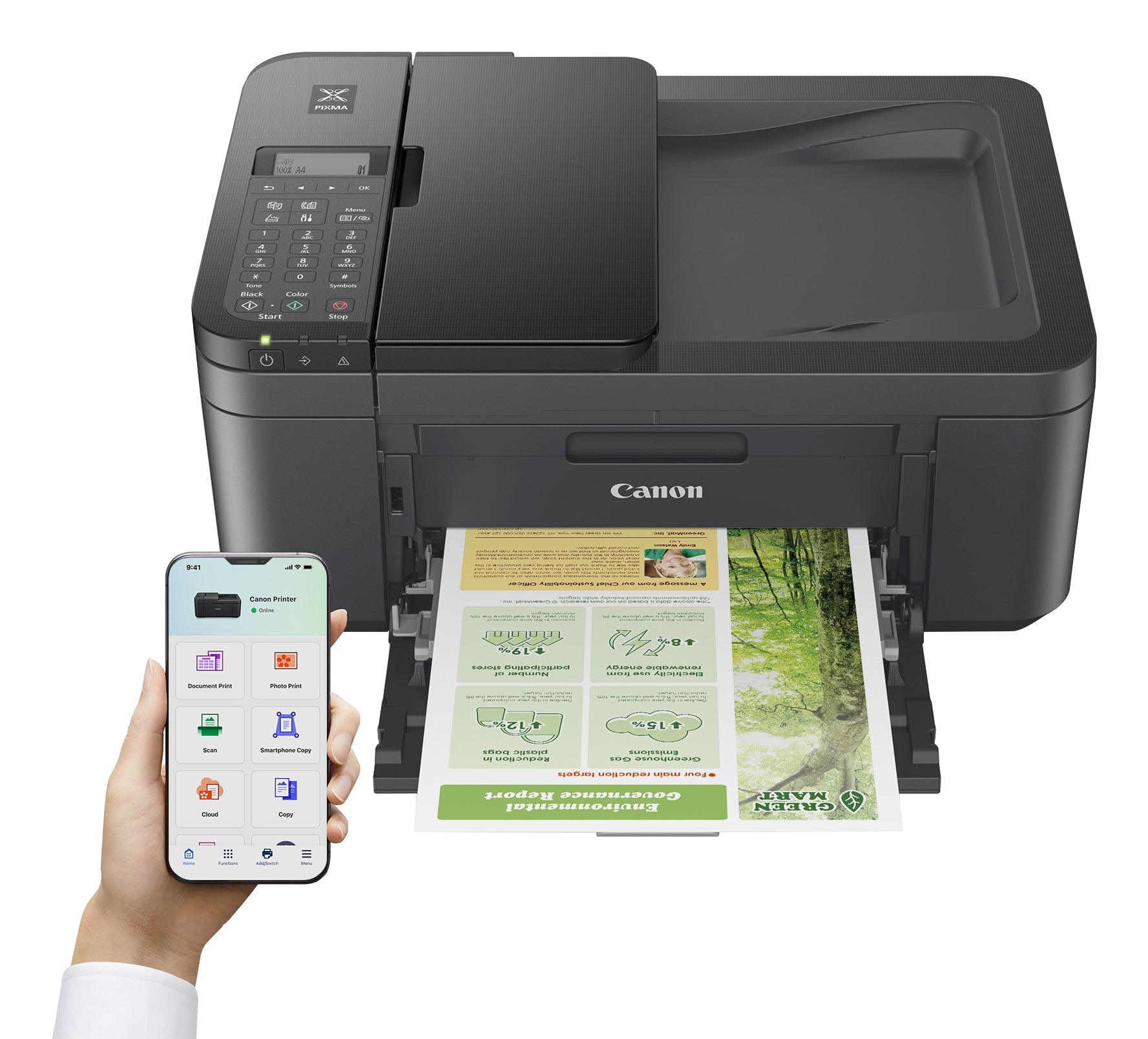 Canon Pixma TR4755I – Farbiges Tintenstrahl-MFP A4, 4-in-1 – USB/WLAN – Duplex, ADF – 8,8 ppm S/W