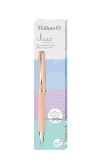 Pelikan Jazz Pastell Kugelschreiber – Blau, Spitze Medium, Druck, Metall, Pink, dokumentenecht, nachfüllbar