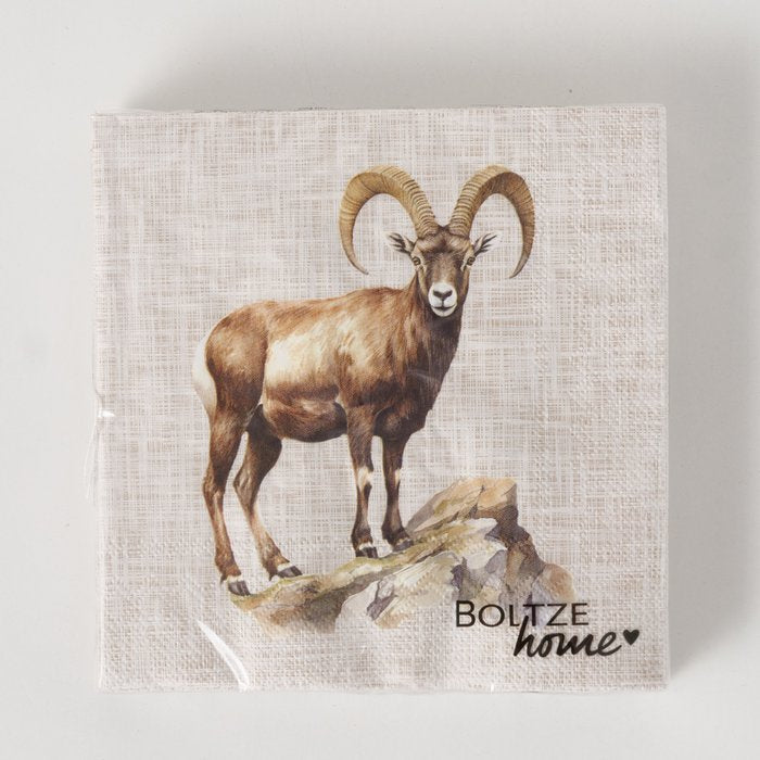 Boltze Servietten Poldie – beige – 16,5 × 16,5 cm, 3-lagig – 20 Stück