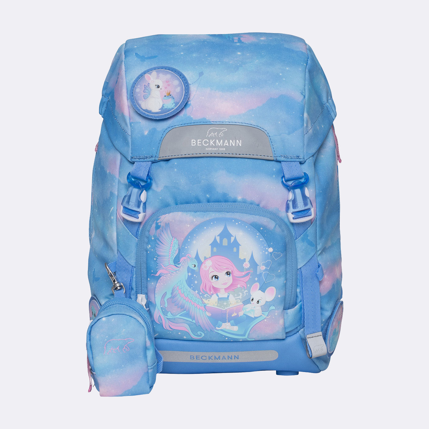 Beckmann Schulrucksack Classic – 6-teilig – Fairytale – aus recyceltem PET
