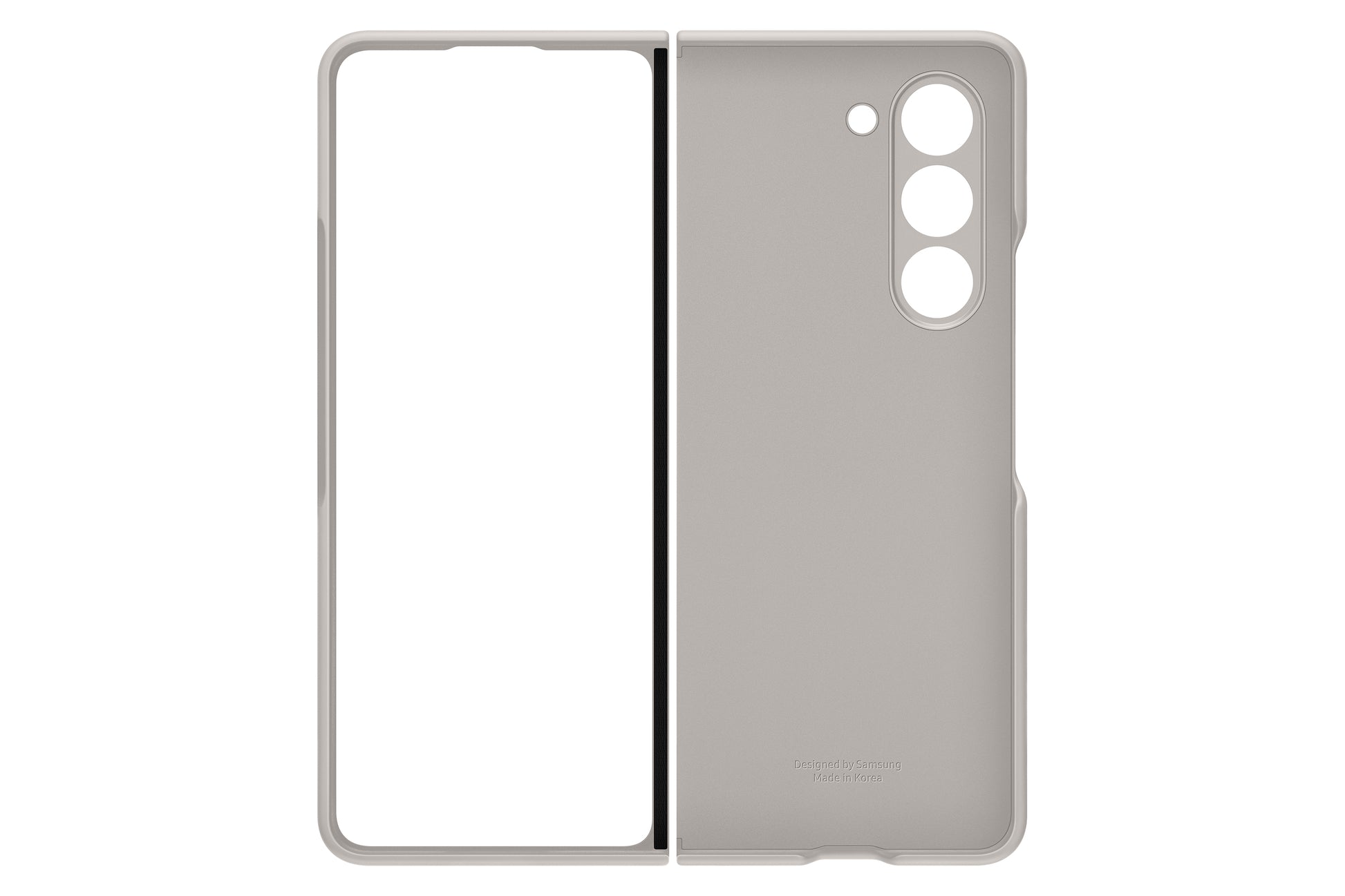 Samsung Fold Backcover – für Samsung Galaxy Z Fold5, mit Ständer, Kunststoff, Sand, mit Trageschlaufe