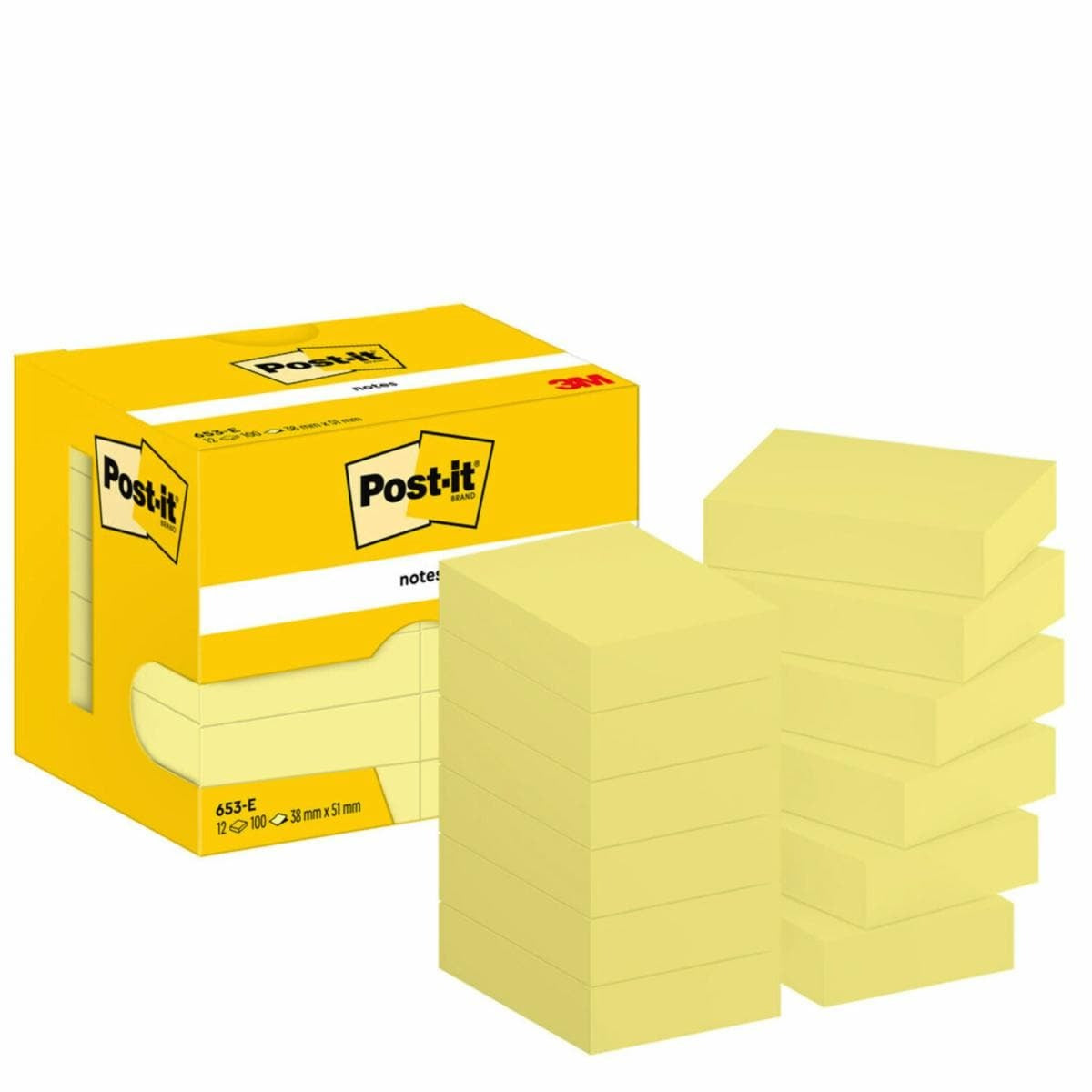 Post-it Haftnotizen – 51×38 mm – Gelb, 12×100 Blatt, PEFC