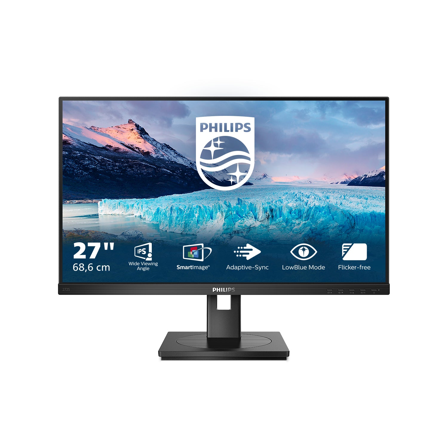 Philips 272S1M/00 – Monitor, 27", 250 cd/m², USB-Hub, Lautsprecher, Adaptive Sync, VESA 100 × 100, schwarz