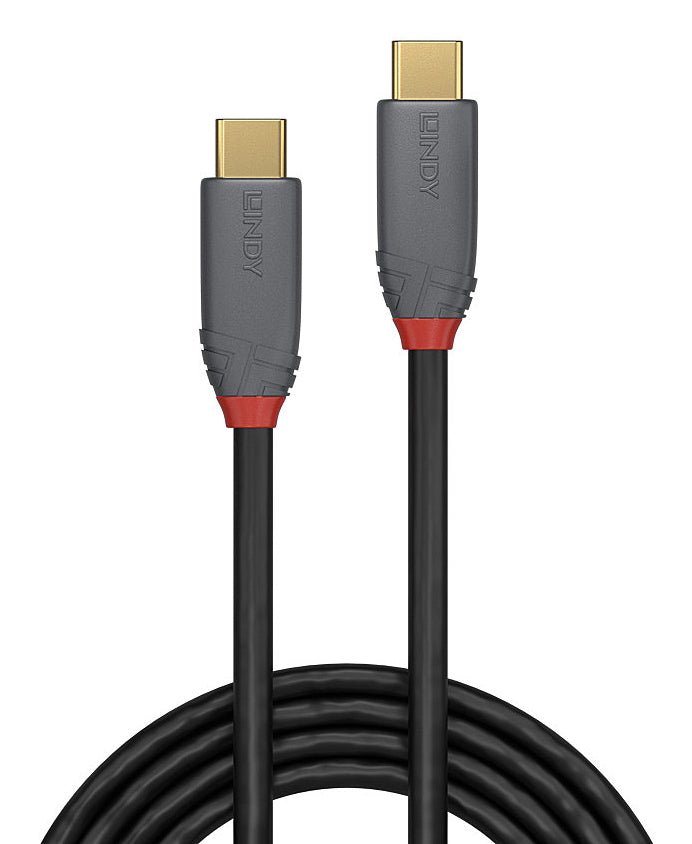 Lindy USB-C auf USB-C Kabel – USB 3.2 Gen 2 (10 Gbit/s) – 5 m – PD 100 W – PVC – Schwarz