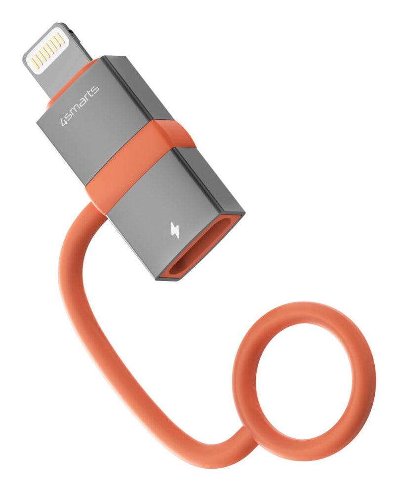 4smarts 541522 Adapter Lightning zu USB-C – 0,48 Gbit/s, Thunderbolt 3 kompatibel, 2er Set, Grau, Orange