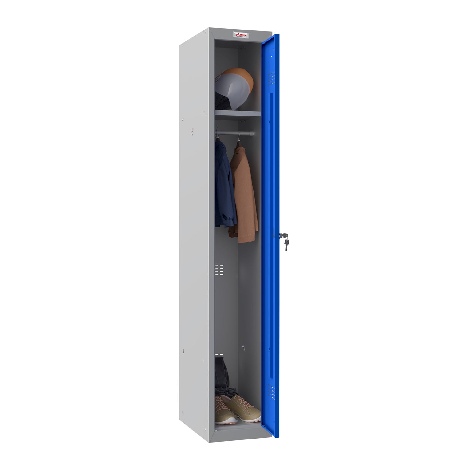 Phoenix Safe Co. Phoenix PL1130GBK – Spind, abschliessbar, Stahl, 300 × 500 × 1'830 mm, blau, grau