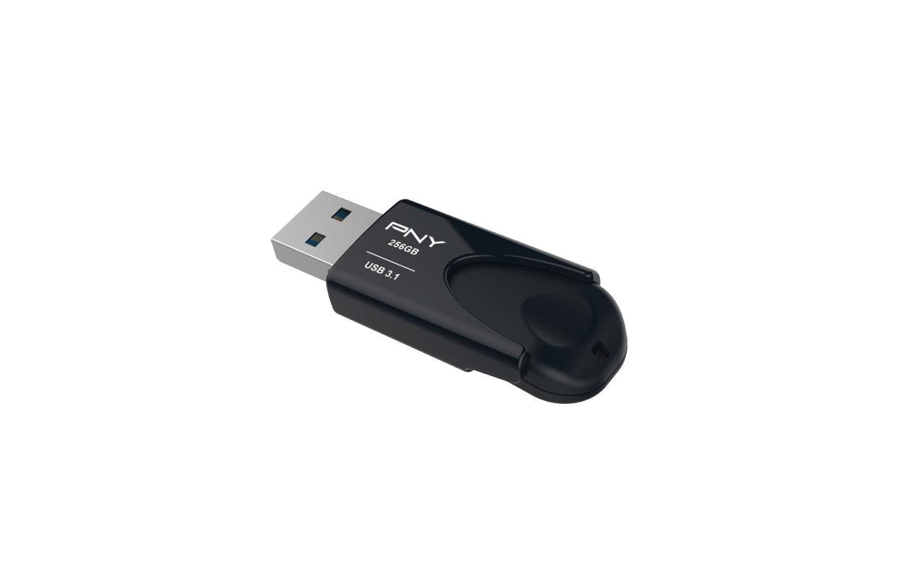 PNY Attaché 4 USB-Stick 256 GB – USB-A USB 3.2 Gen 1, 80/20 MB/s, ohne Deckel, schwarz