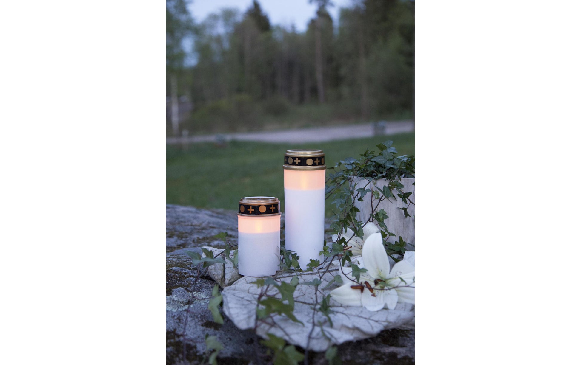 Star Trading LED-Grablicht Serene – Ø 7 cm – 0,06 W – Warmweiss – Batteriebetrieb – Timer – Weiss – Kunststoff