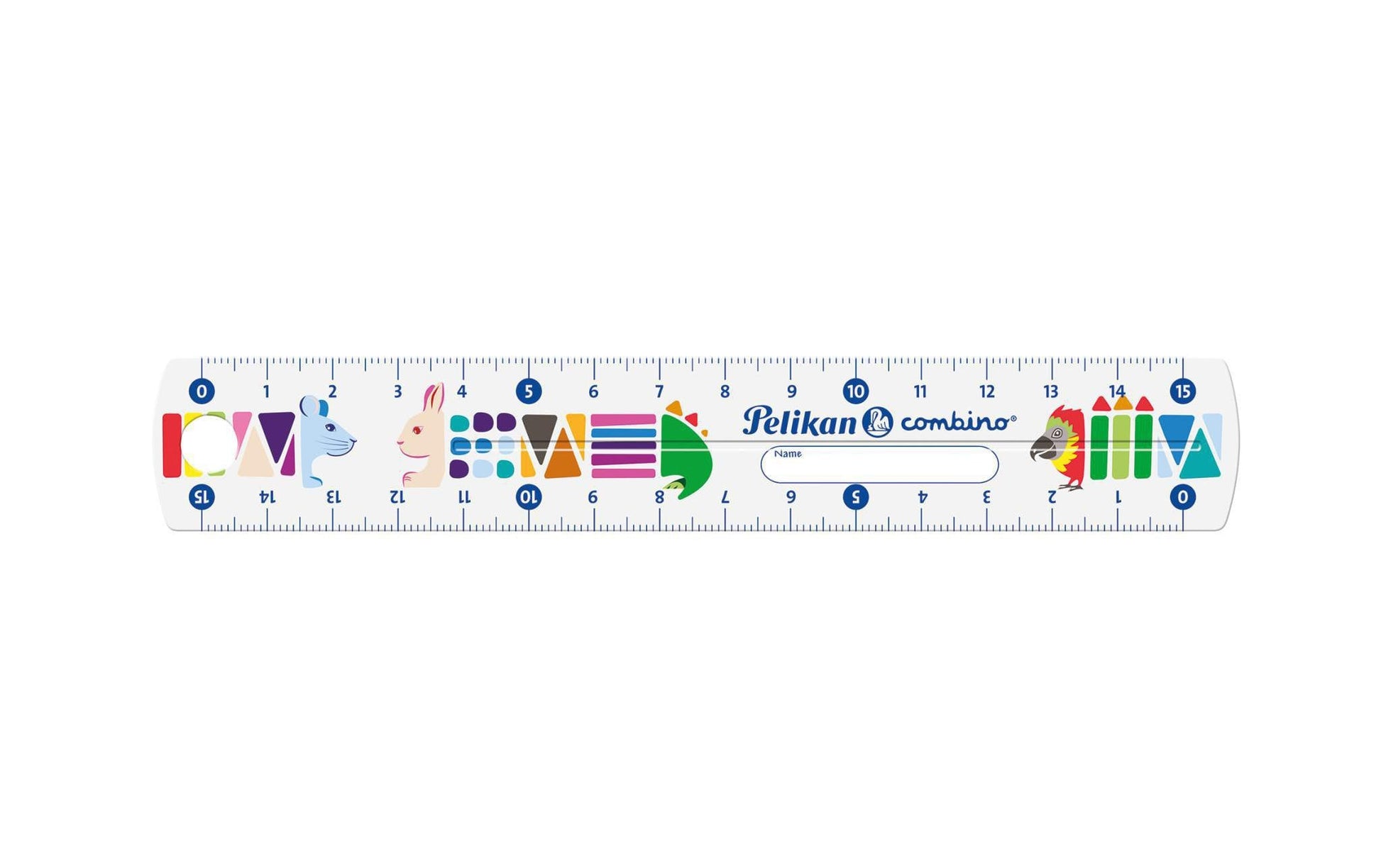 Pelikan Lineal – Kunststoff – 15 cm – Namensfeld, Tiermotive – Mehrfarbig