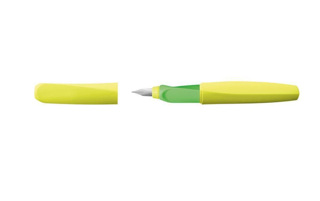 Pelikan Twist – Federspitze M – für Rechts- & Linkshänder – Neongelb, Blau – Patronen