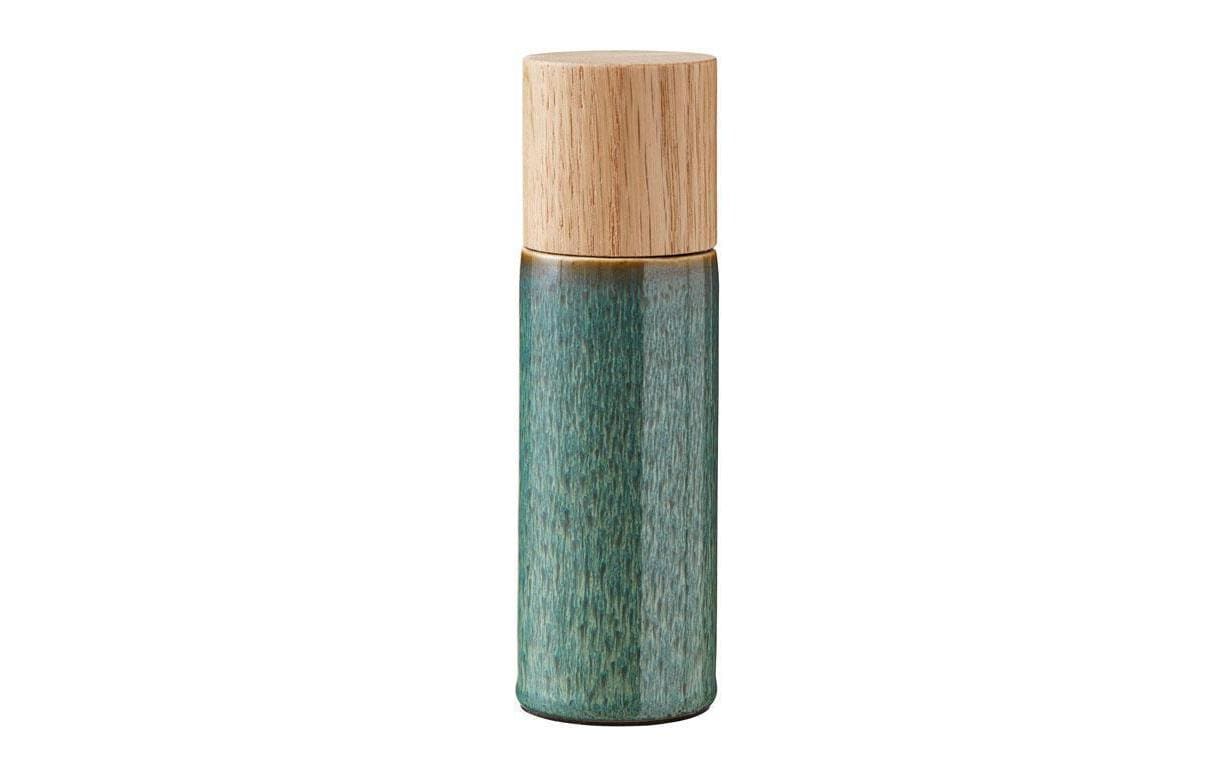 BITZ Salz- und Pfeffermühle 16,7 cm, Steinzeug/Eiche, Grün, 2-teilig