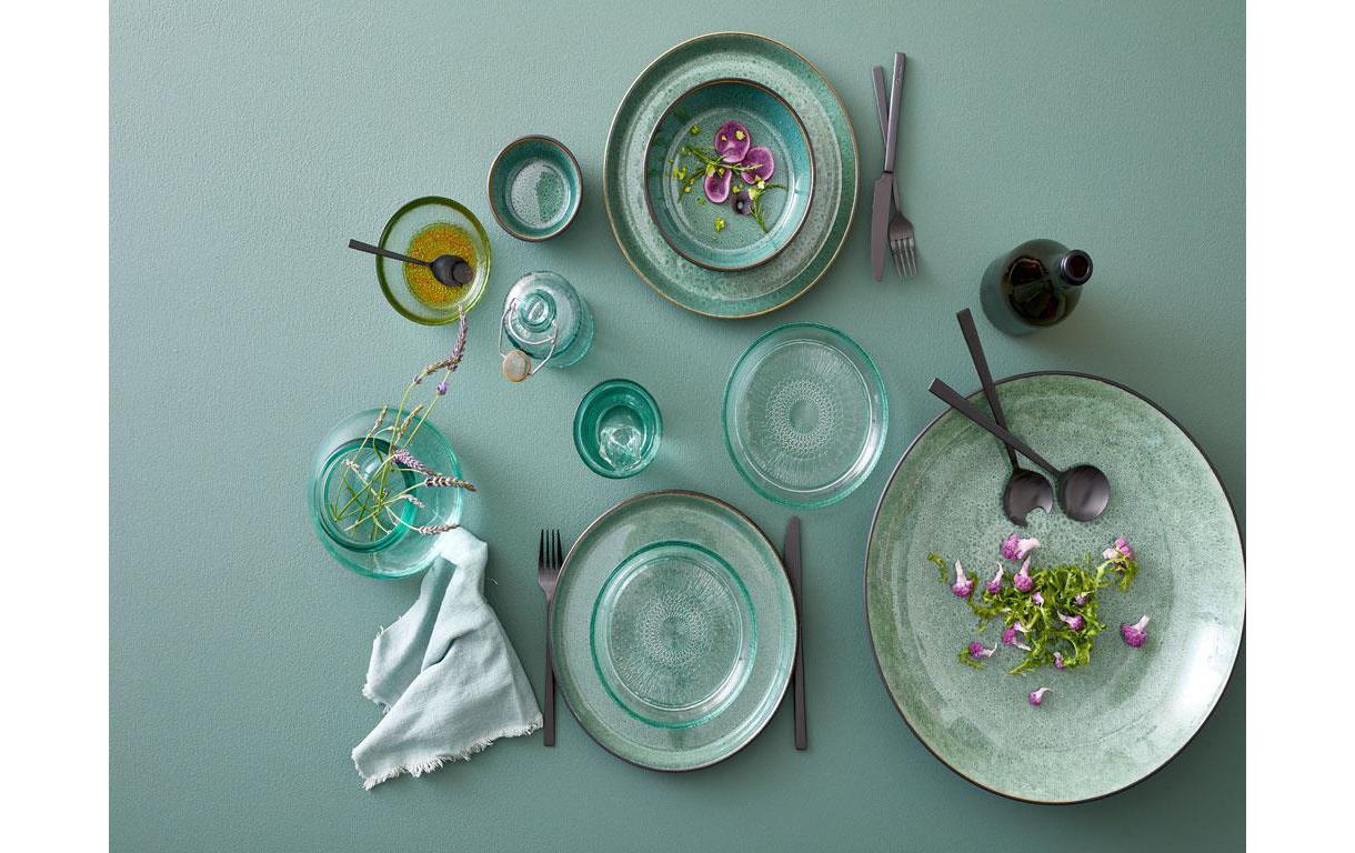 BITZ Dessertteller – 6er Set, Ø 21,0 cm, Steinzeug, Grün, spülmaschinenfest, mikrowellengeeignet