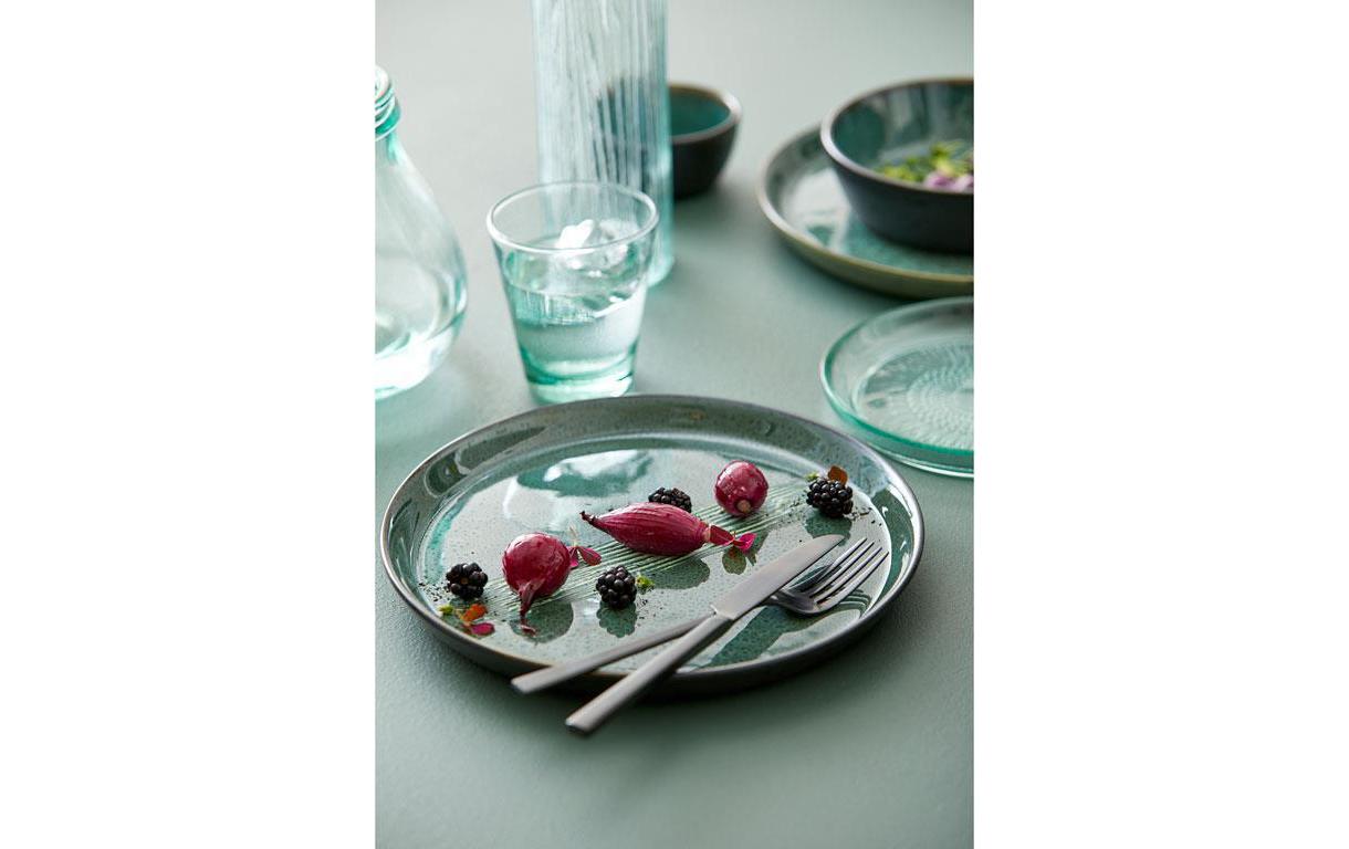 BITZ Speiseteller – 6er Set, Ø 27 cm, Steinzeug, Grün, spülmaschinenfest, mikrowellengeeignet