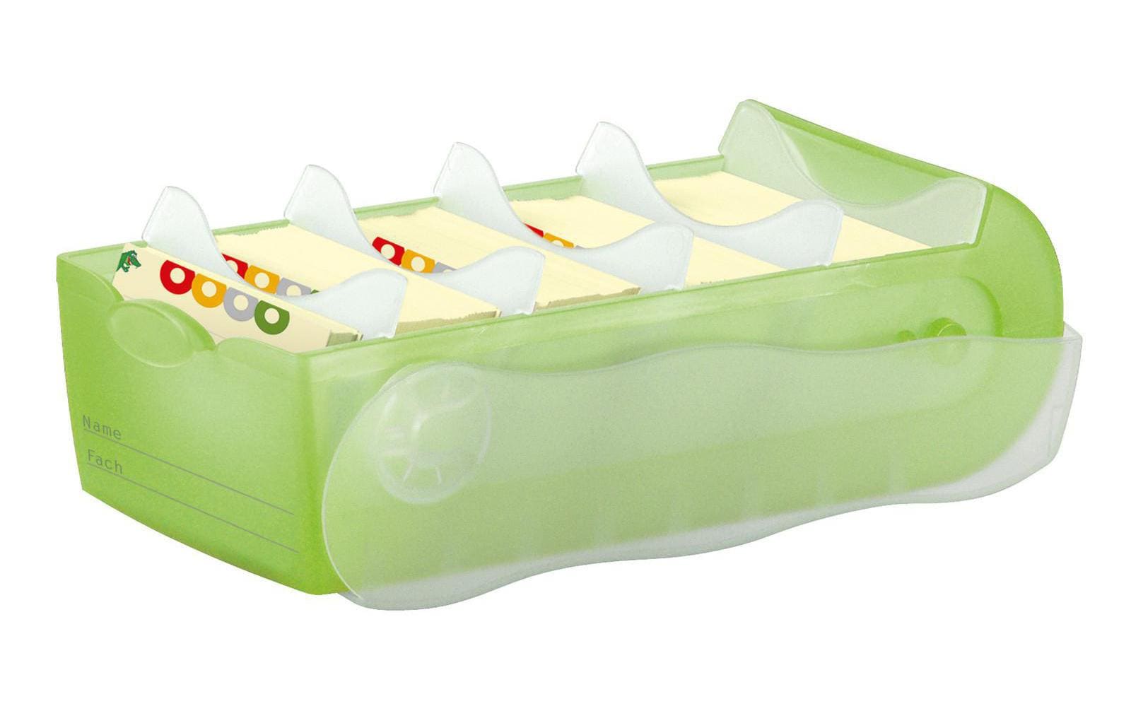 HAN Karteikasten Croco – für A7 quer – mit Deckel, für 900 Karten, Polypropylen (PP), grün