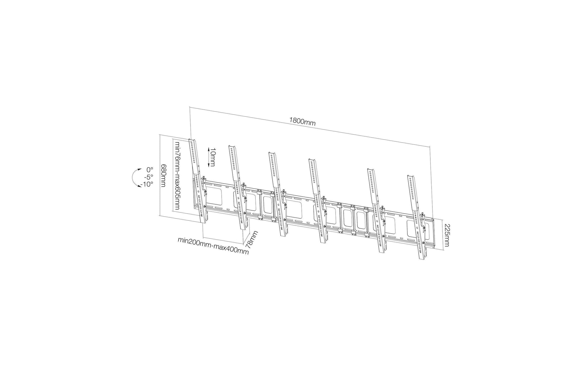 Neomounts Wandhalterung, für 40–52", bis 50 kg, Hochformat, Schwarz