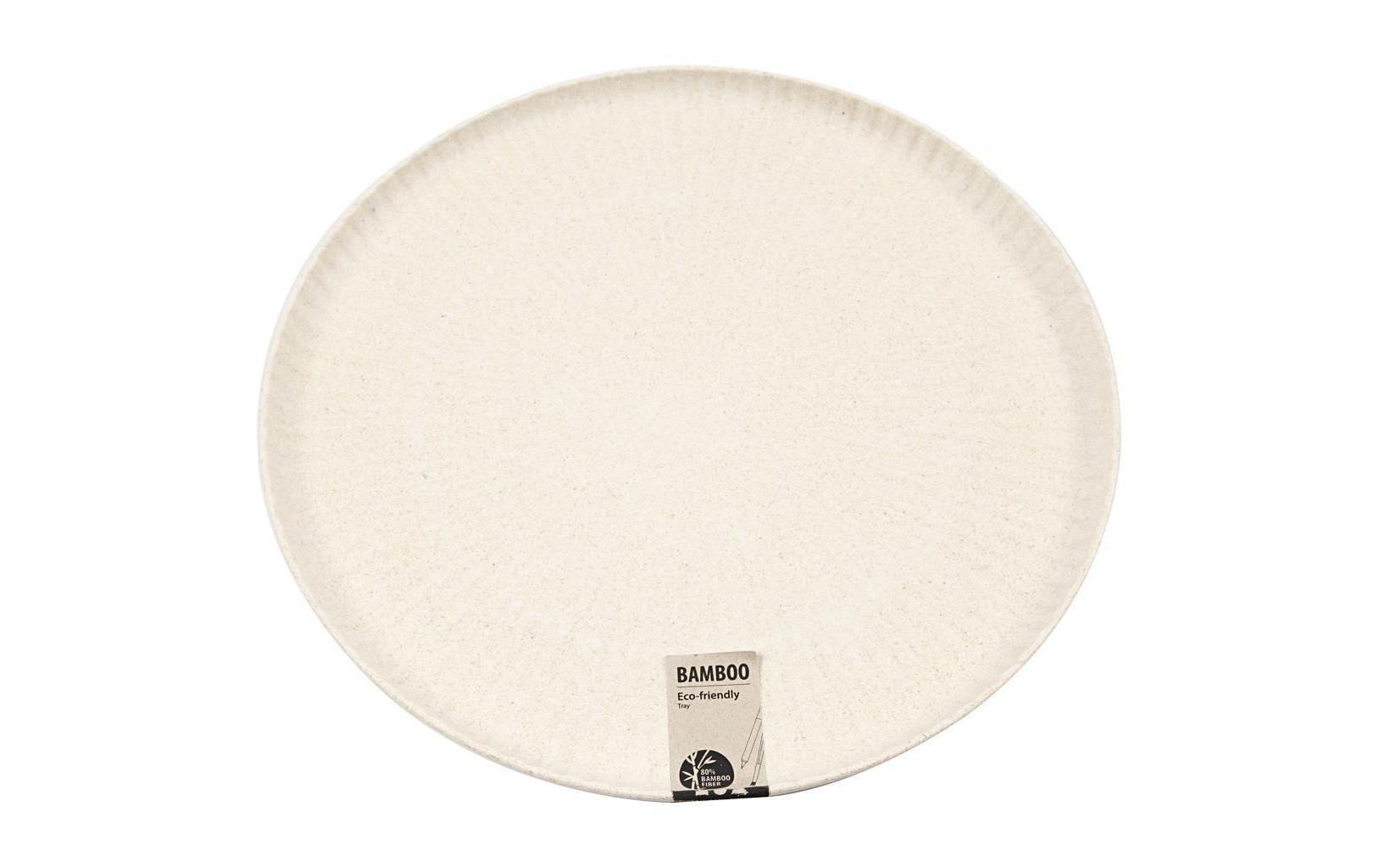 Creativ Company Tablett – Ø 30,0 cm, H 2,0 cm, Bambus, Beige