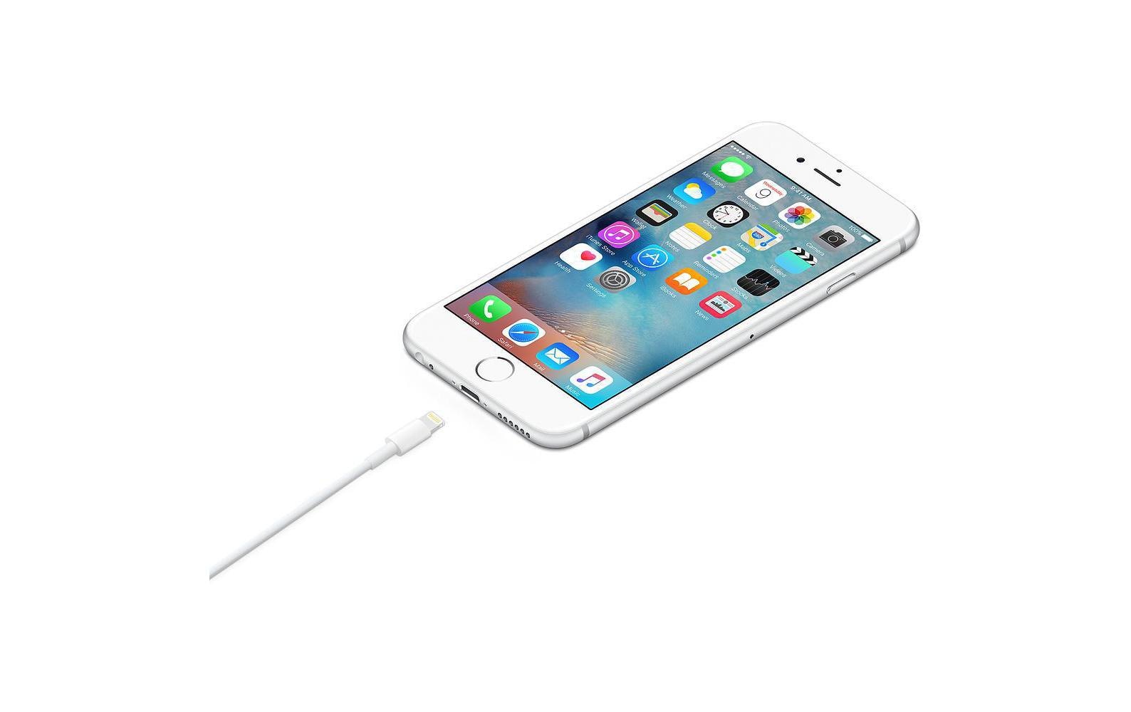Apple USB-A-zu-Lightning-Kabel – 1 m, weiss, USB 2.0 (480 Mbps)