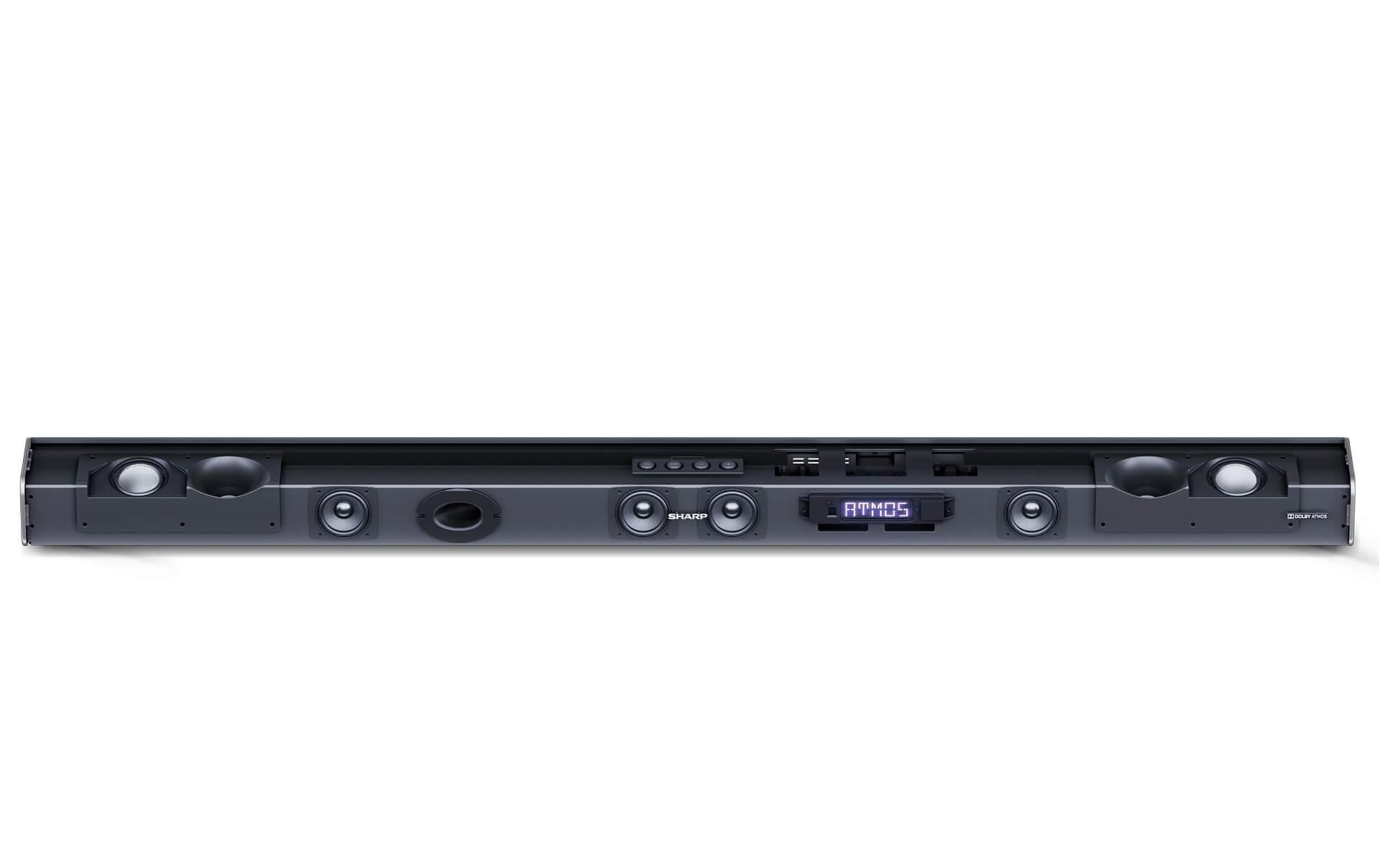 Sharp HT-SBW800 – Dolby Atmos Soundbar mit kabellosem Subwoofer – 5.1.2, 570 W, Schwarz