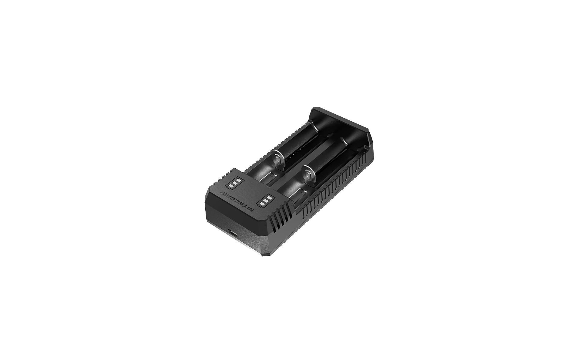 Nitecore UI2 Batterieladegerät 2× – für Li-Ion – Micro-USB – schwarz