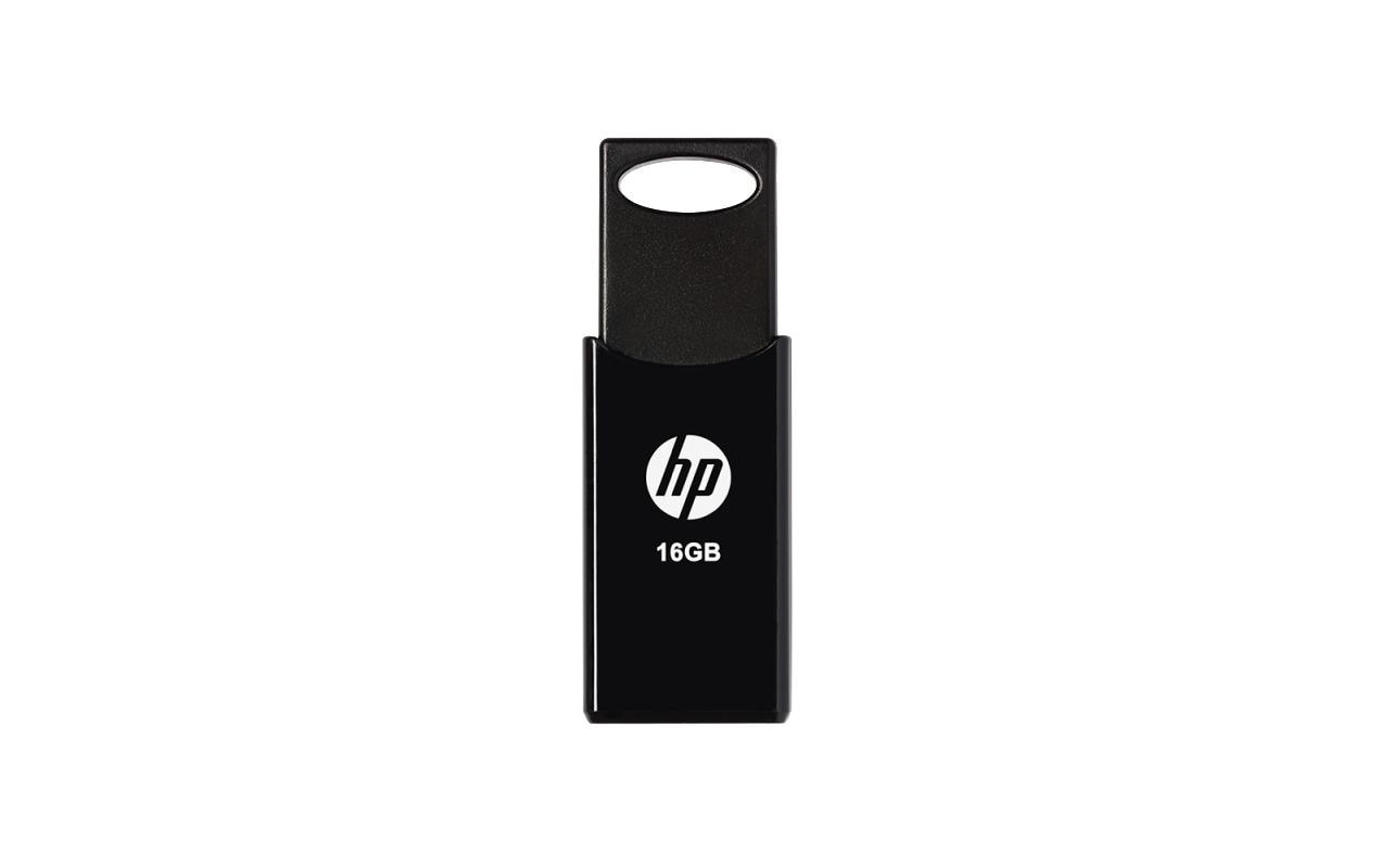 HP v212w USB-Stick 16 GB – USB-A 2.0, 14/4 MB/s, Diamant, mit Schlüsselanhänger, Schwarz