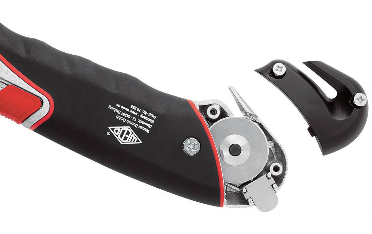 Wedo SUPER – Sicherheitsmesser mit 23 mm Trapezklinge, TÜV/GS, Keramikklinge, Rot/Schwarz