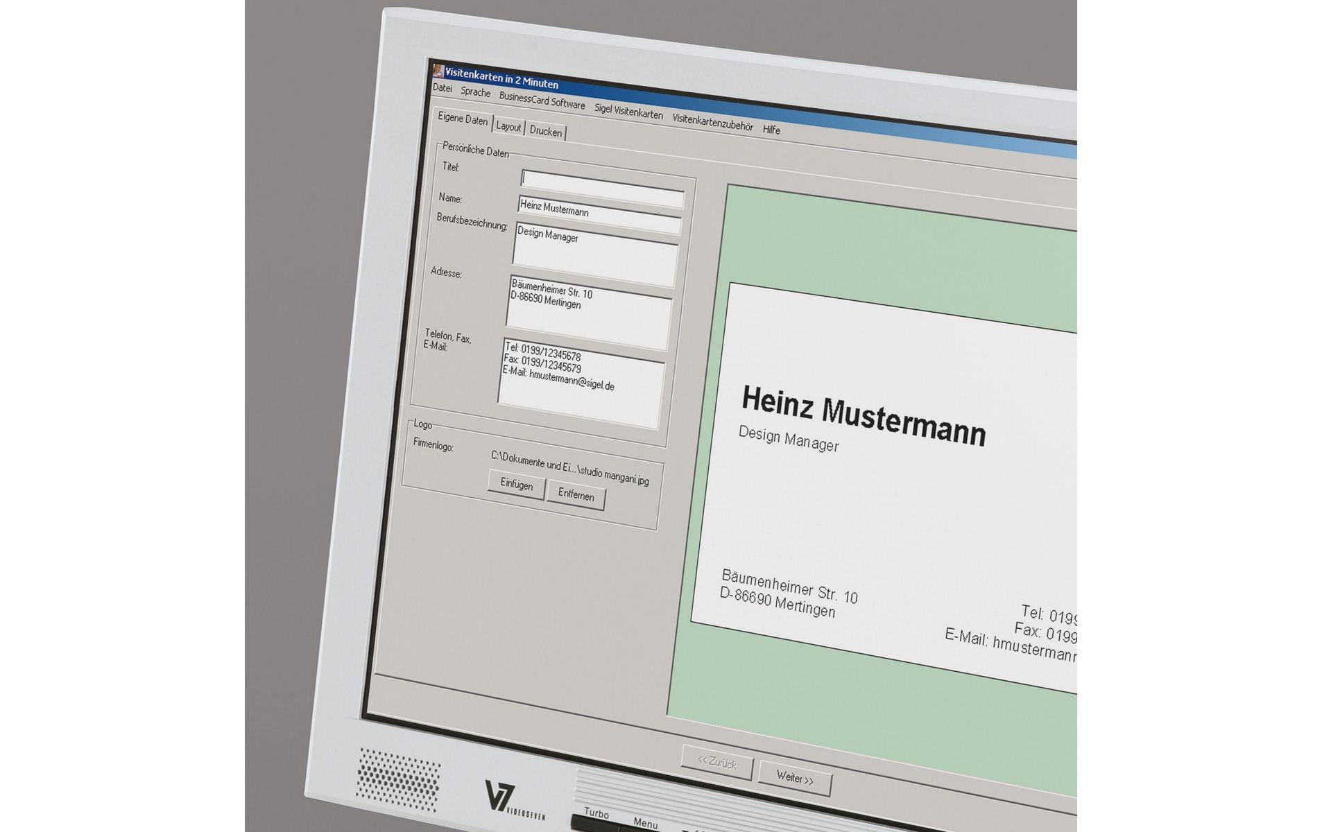 Sigel Visitenkarten, 85 × 55 mm – A4, 10 pro Blatt – 150 Karten – FSC-zertifiziert, beidseitig bedruckbar