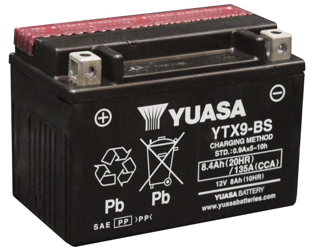 Yuasa YTX9-BS AGM-Batterie – für Motorrad – 12 V, 8,4 Ah, 135 A