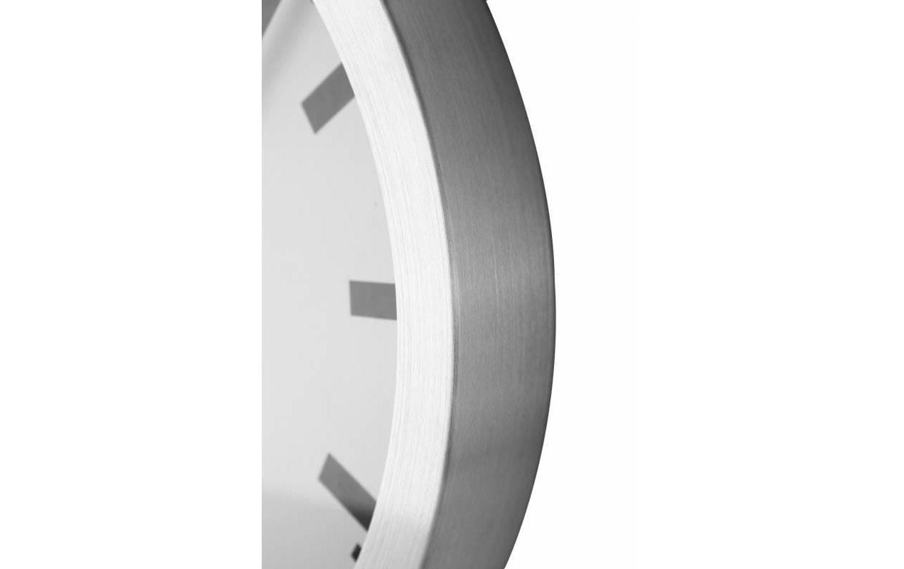 NeXtime Wanduhr Station – Ø 35 cm, silber, Aluminium