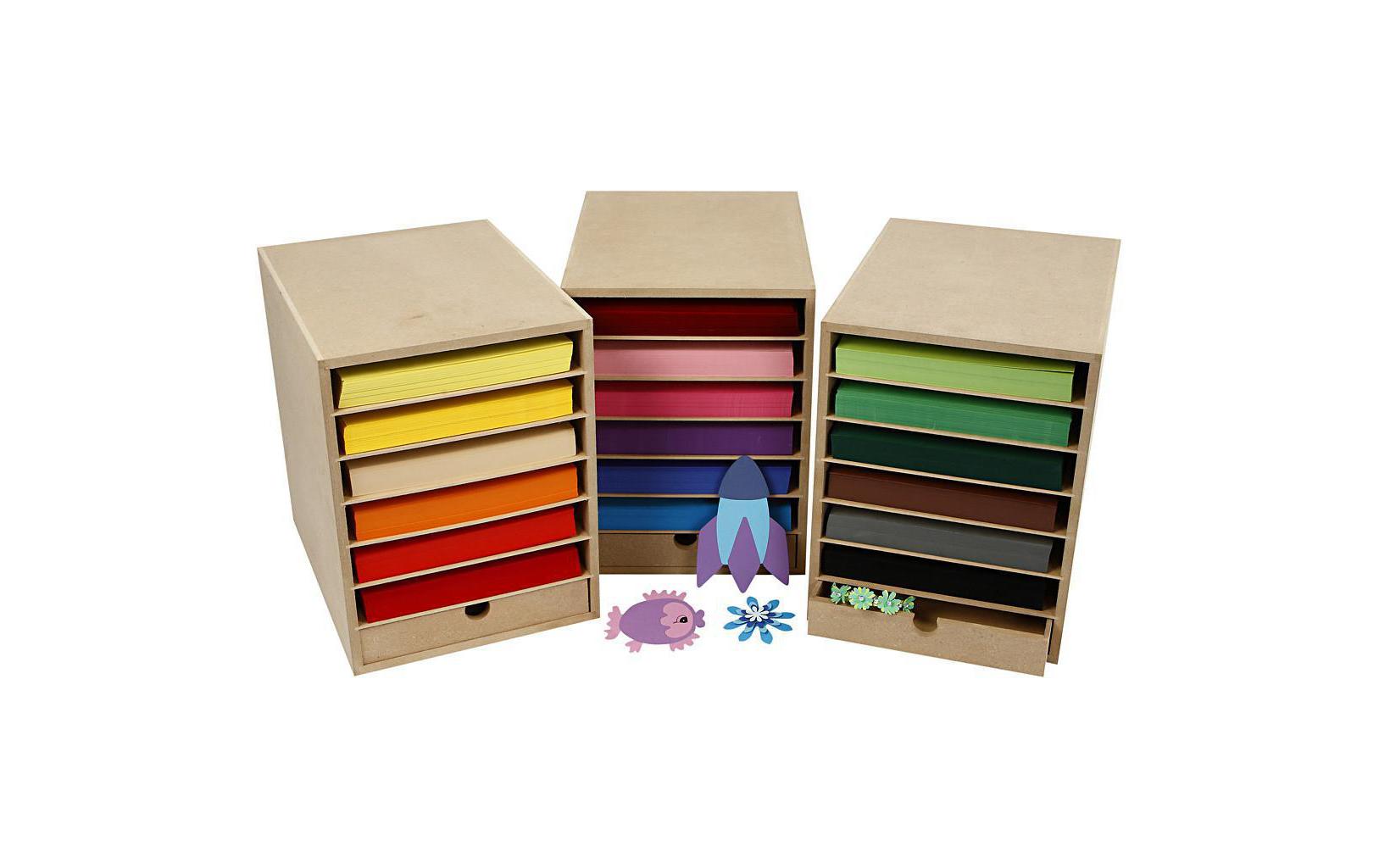 Creativ Company 21008 – Dokumentenablage mit 6 Schubladen für A4, MDF, Braun, 243 × 315 × 320 mm