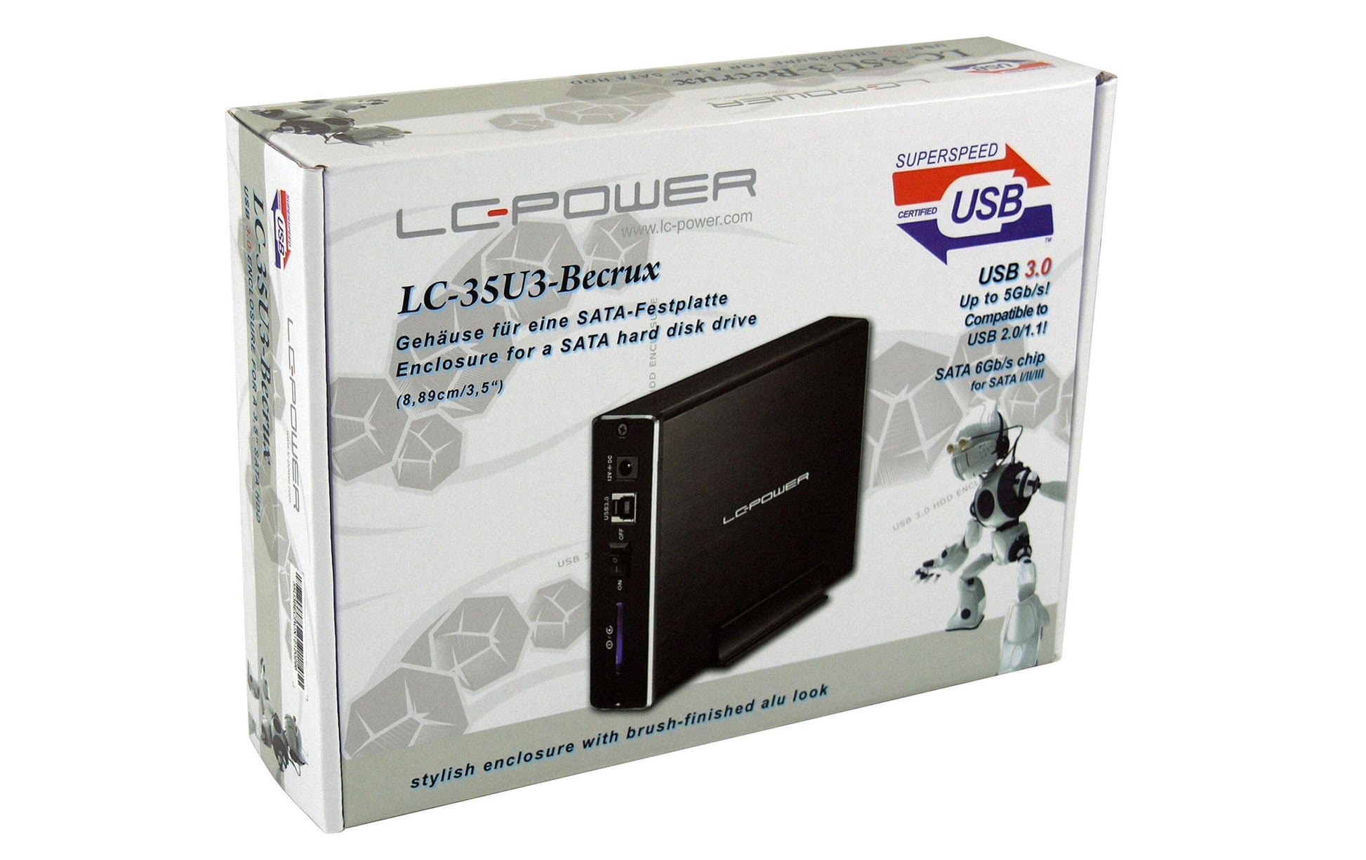 LC-Power LC-35U3-Becrux – 1-Bay Desktop Gehäuse – für 3,5" HDD, SATA
