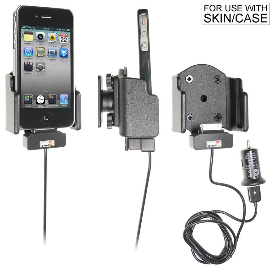 Brodit Lade-/Daten-Cradle – Auto, Zigarettenanzünder – für iPhone 4/4S – Schwarz