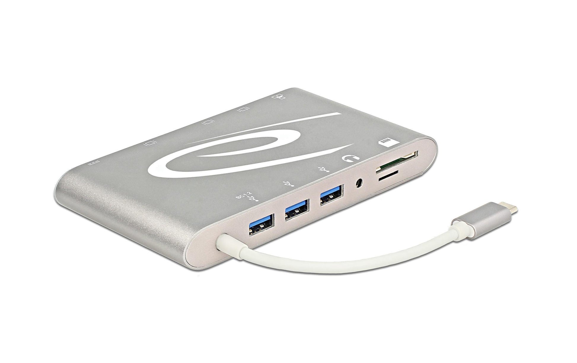 DeLOCK 87298 Dockingstation – USB-C, DP/HDMI/VGA, 3× USB-A, GbE, SD/microSD, 3,5 mm, für Windows/Mac/Android