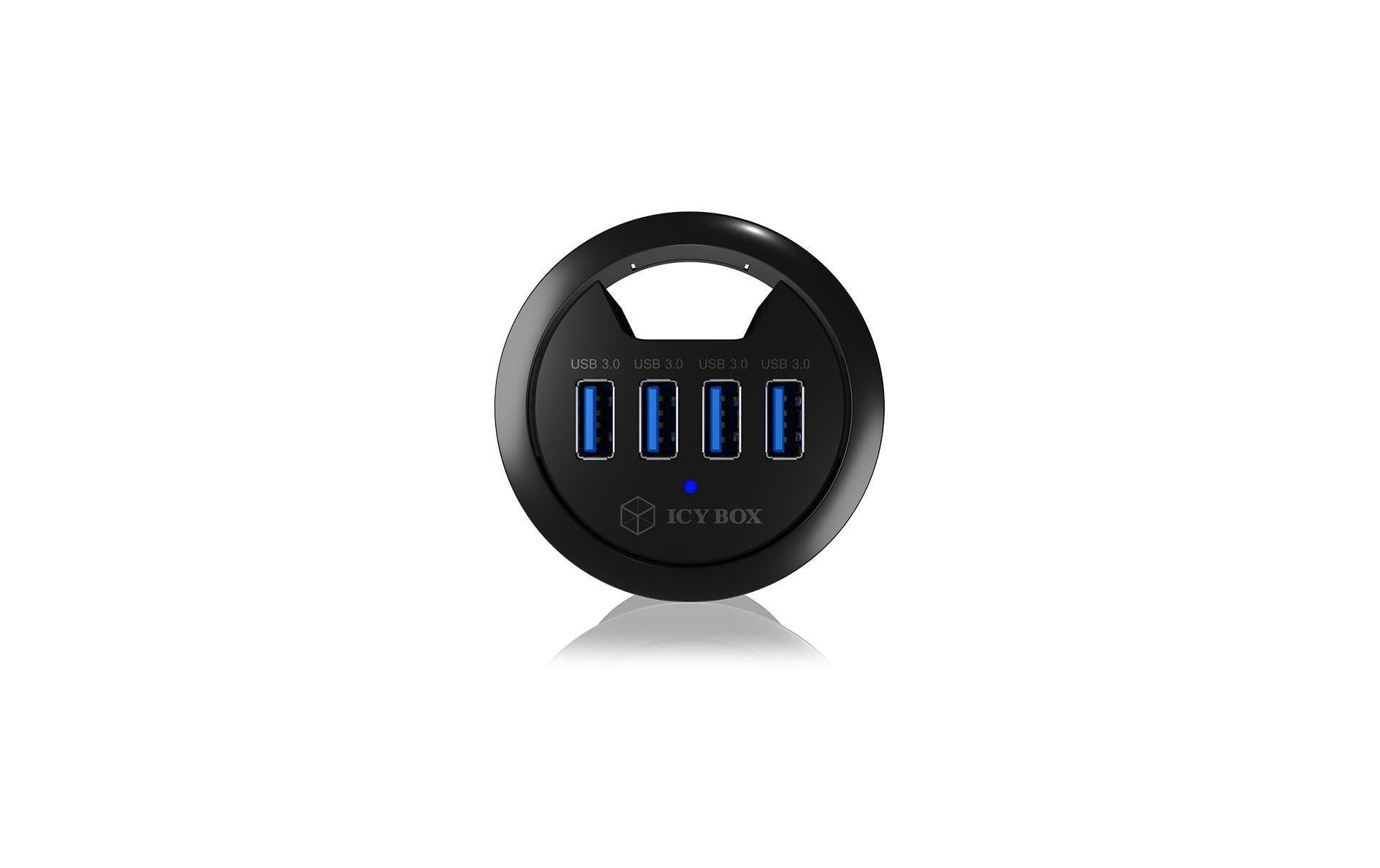 ICY BOX IB-Hub140 USB-Hub – USB 3.0, 4× USB-A, für Windows/Mac/Linux