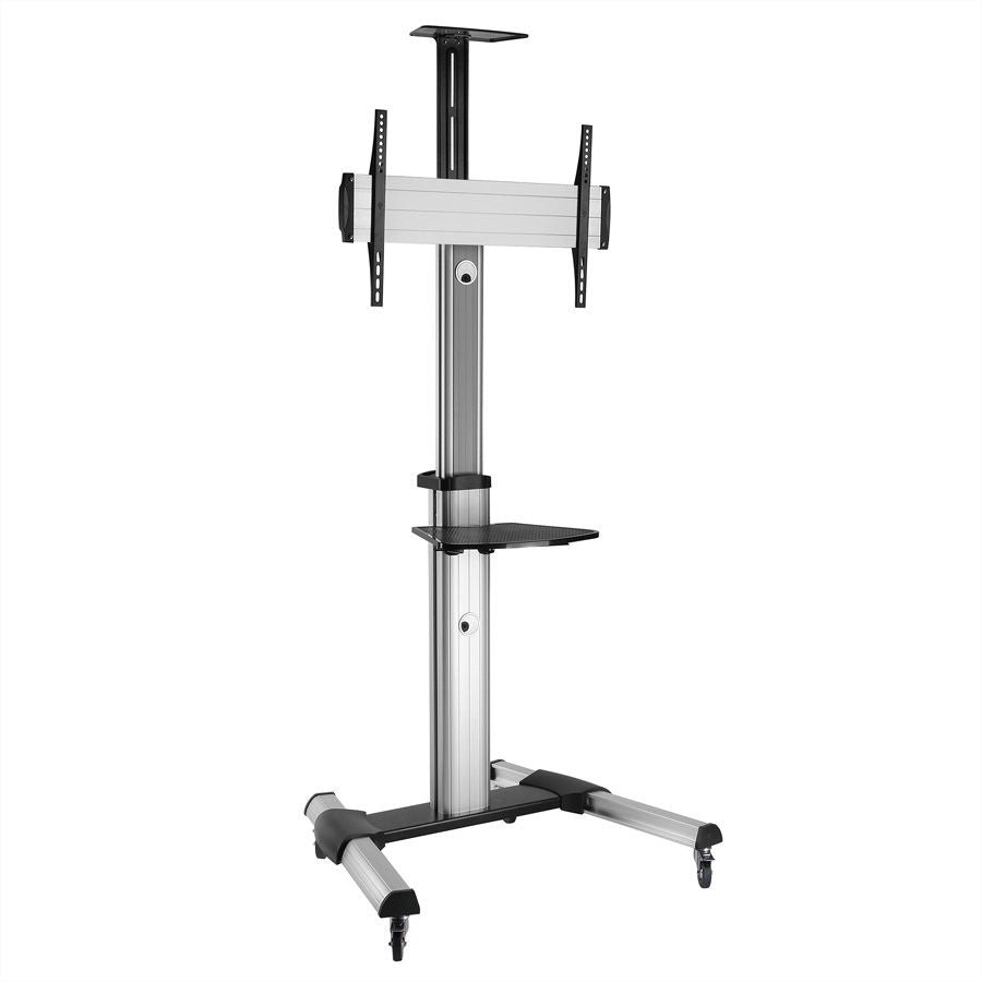 ROLINE TV-Wagen – 37–70" – VESA 200×200–600×400 – bis 50 kg, Höhenverstellbar, mit Rollen – Silber