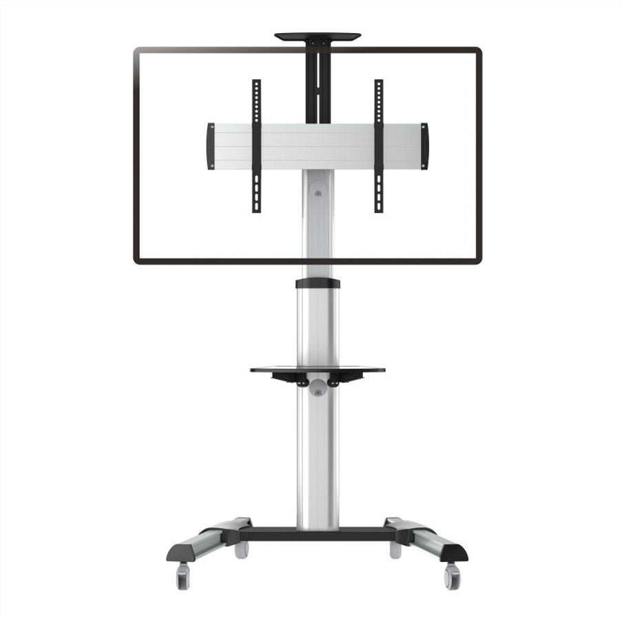 ROLINE TV-Wagen – 37–70" – VESA 200×200–600×400 – bis 50 kg, Höhenverstellbar, mit Rollen – Silber