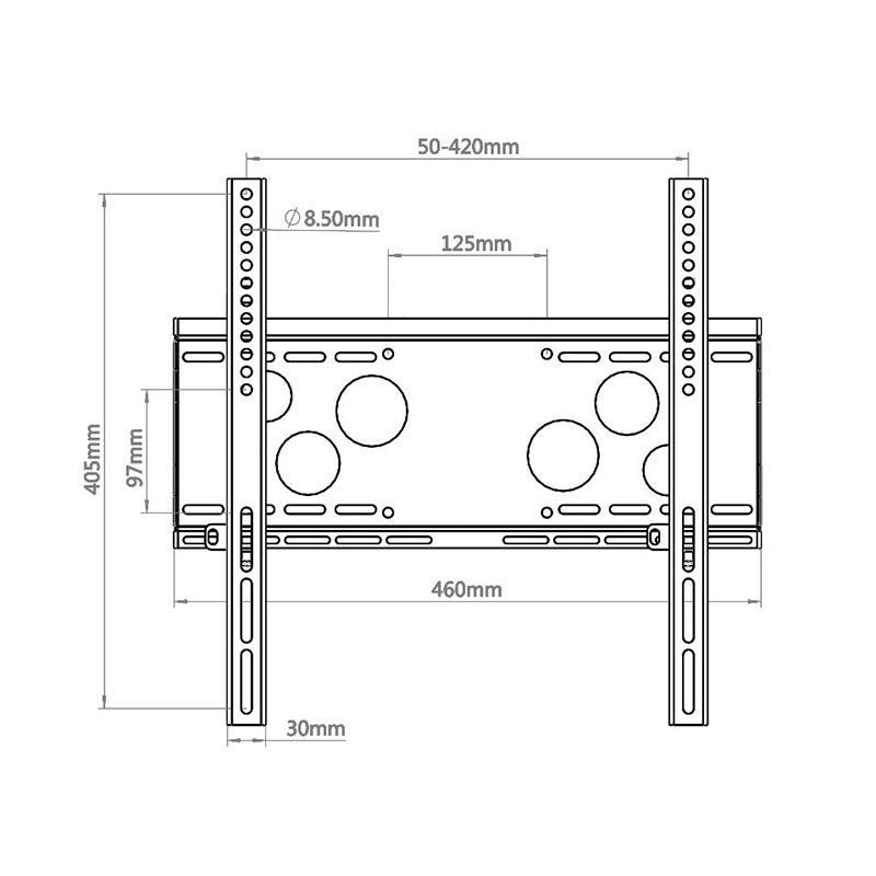 Hagor WH 50 F-HD – Wandhalterung, für 32–75", VESA 400×400, bis 125 kg