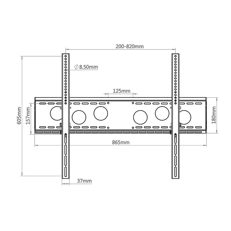 Hagor Wandhalterung – Neigbar – 55–110" – VESA 100×100–800×600 – bis 125 kg, Diebstahlsicherung – WH 85 T-HD