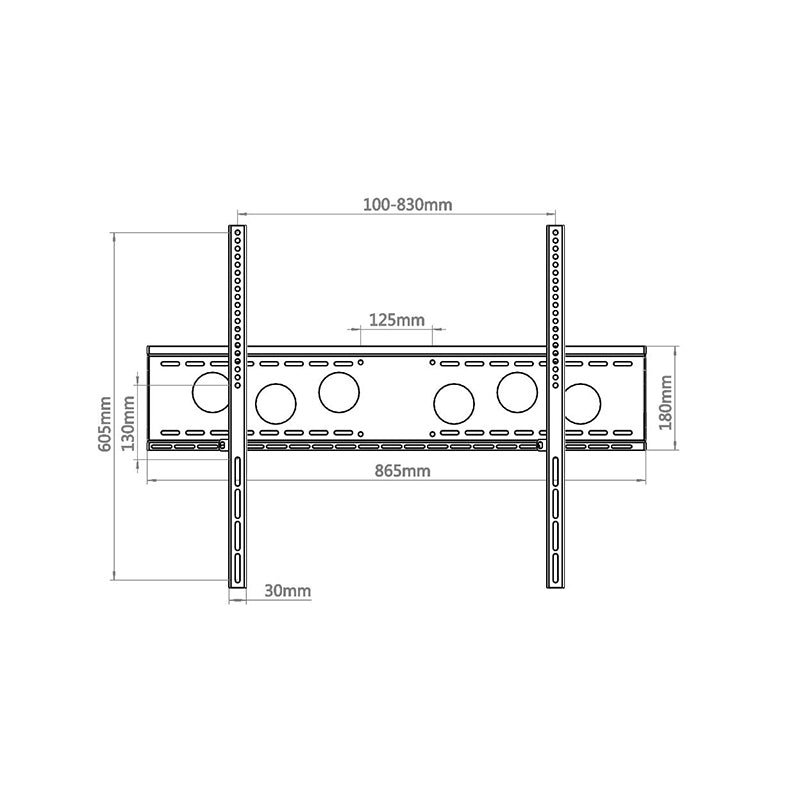 Hagor Wandhalterung – Fix – 55–110" – VESA 100×100–800×600 – bis 125 kg, Diebstahlsicherung – WH 85 F-HD
